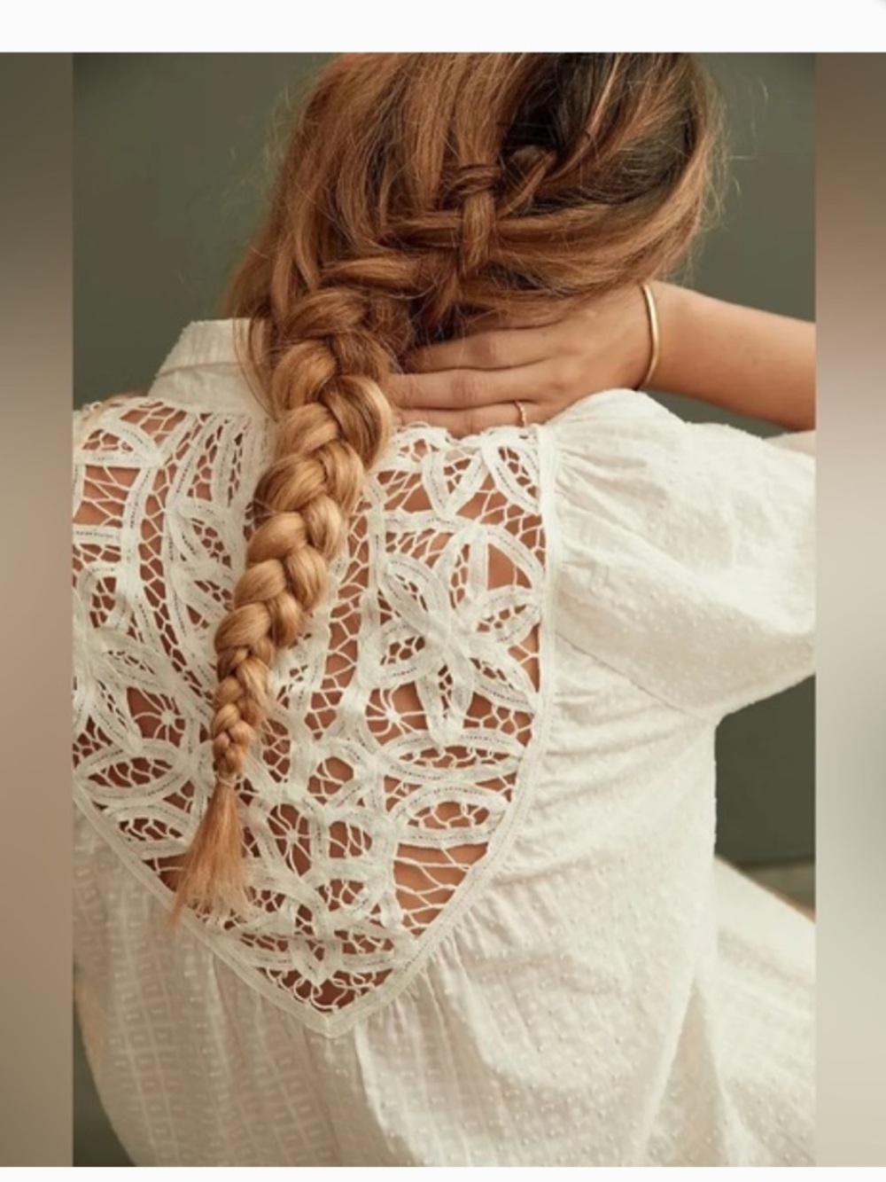 Pilcro White Lace Back Cotton Blouse